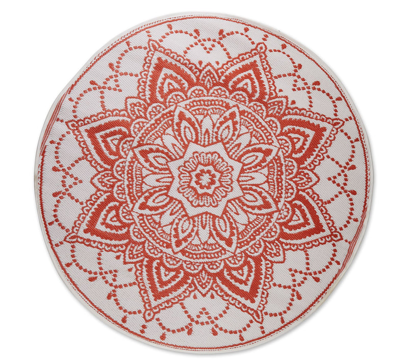 Design Imports Reversible Boho Floral Outdoor R ug 5' Round — View 8
