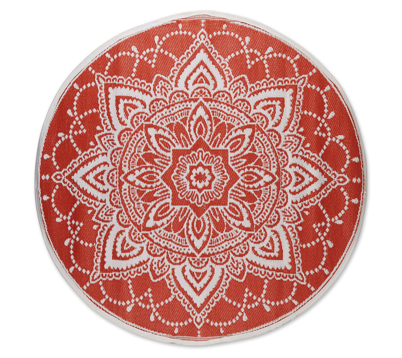 Design Imports Reversible Boho Floral Outdoor R ug 5' Round — View 5