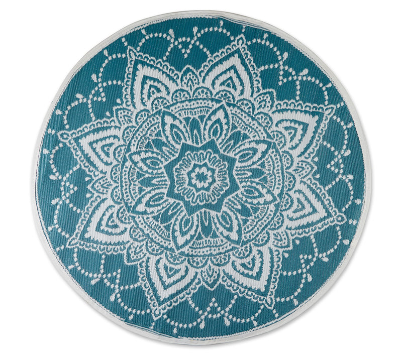 Design Imports Reversible Boho Floral Outdoor R ug 5' Round — View 7
