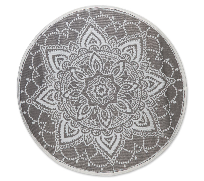 Design Imports Reversible Boho Floral Outdoor R ug 5' Round — View 3