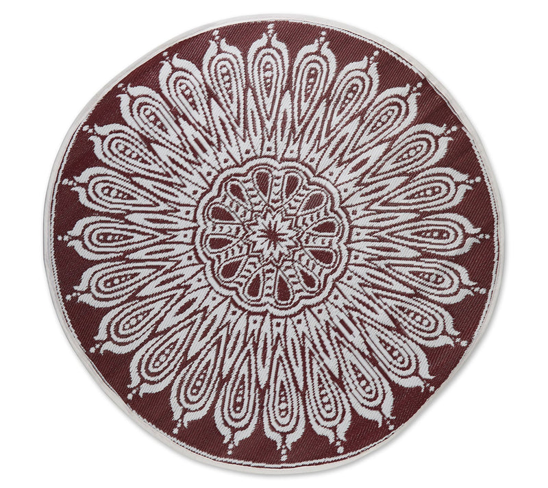 Design Imports Reversible Sunflower Outdoor Rug5' Round — View 3