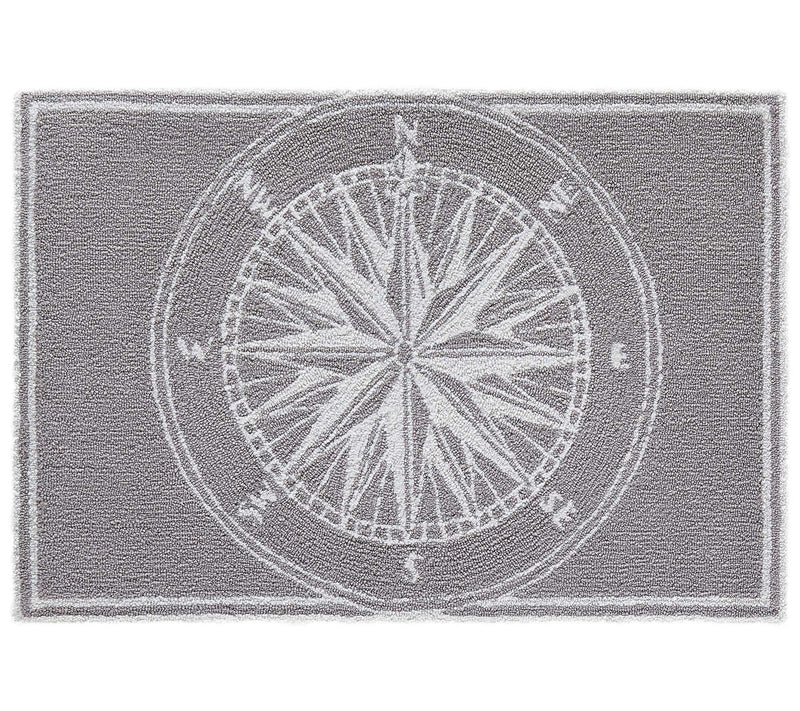 Lush Decor Frontporch Compass In-Out Rug Gray4" x 36" — Main view