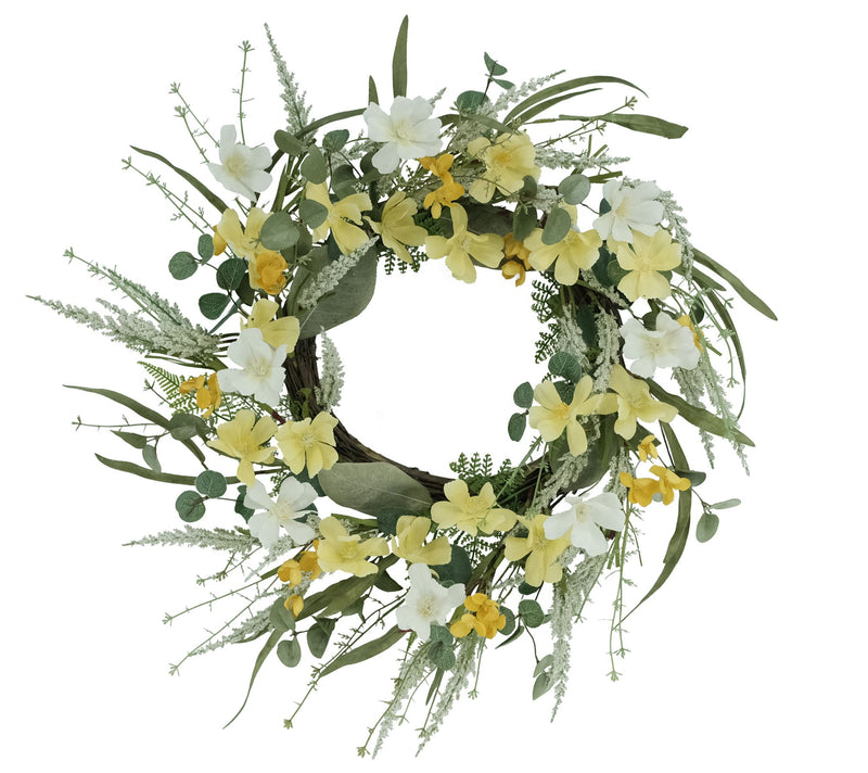 Puleo International 24" Dogwood Floral Spring W reath — View 3