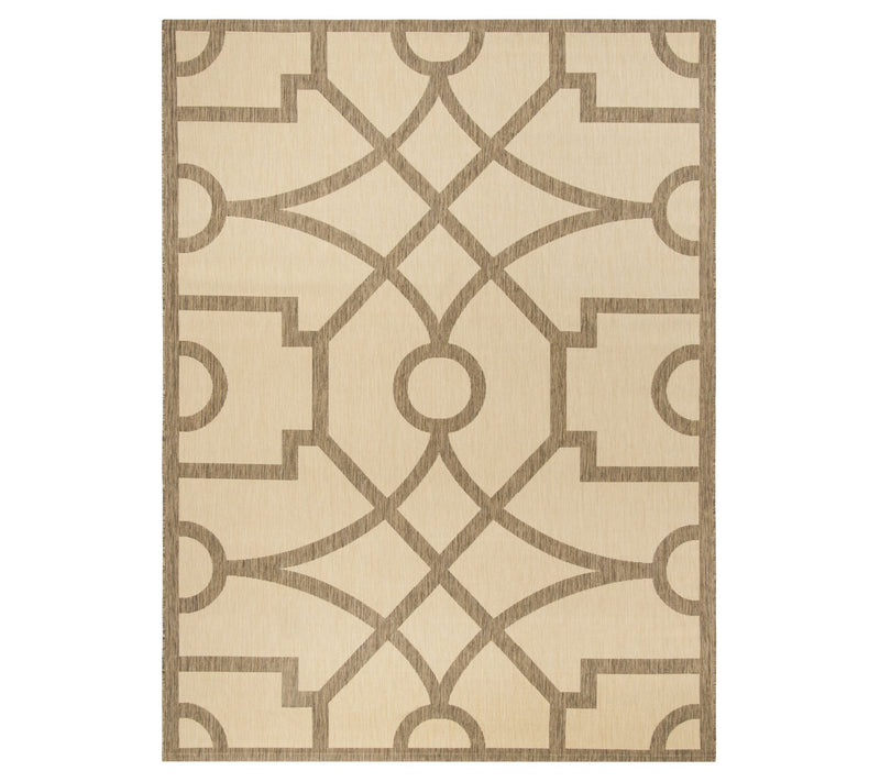Martha Stewart Outdoor Fretwork Dark Beige 6'7"x 9'6" Rug — Main view