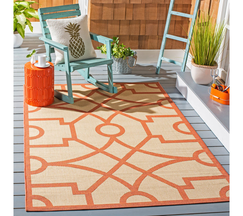 Martha Stewart Outdoor Fretwork Terracotta 6'7"x 9'6" Rug — View 6