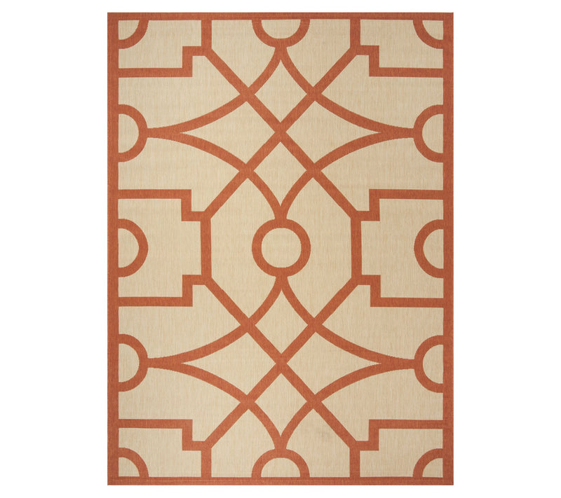 Martha Stewart Outdoor Fretwork Terracotta 6'7"x 9'6" Rug — Main view