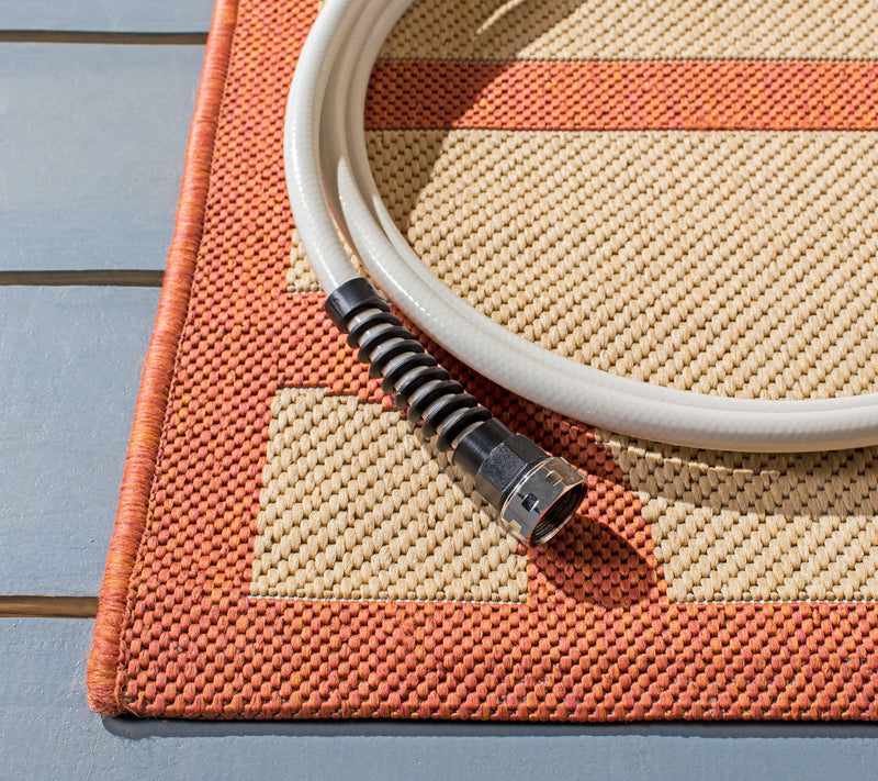 Martha Stewart Outdoor Fretwork Terracotta 6'7"x 9'6" Rug — View 4