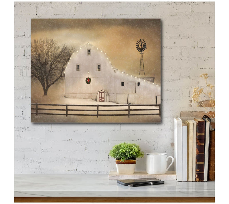 Courtside Market White Barn Holiday 30" x 40" Canvas — View 4