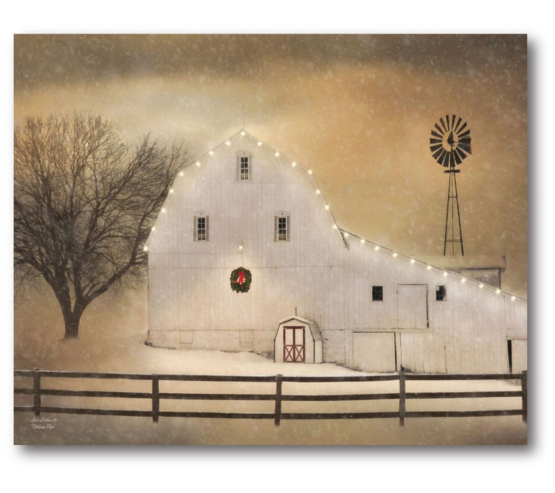 Courtside Market White Barn Holiday 30" x 40" Canvas — Main view