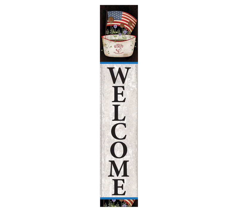 Courtside Market Americana Flower Tub 7" x 40"Porch Sign — View 3