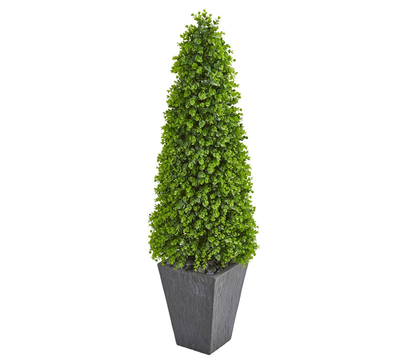57in.  Eucalyptus Topiary in Slate Planter (Indoor/Outdoor) — View 3