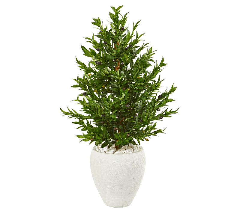 3.5' Olive Cone Topiary in Planter UV Resistant — Main view