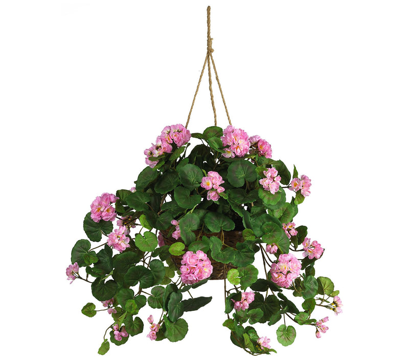 Geranium Hanging Basket Silk Plant — Main view
