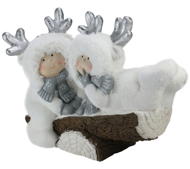Northlight 18.5" White Winter Smiling Childrenn Seesaw Decor — View 4