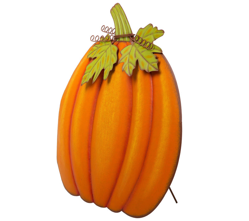 Glitzhome Big and Bold Fall Autumn Metal Pumpkin Yard Stake — View 5