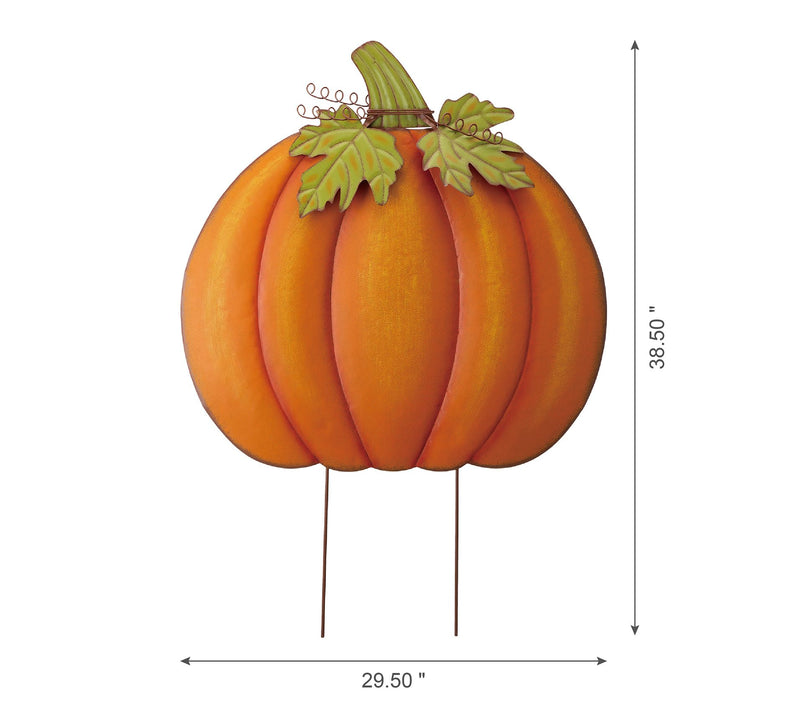 Glitzhome Big and Bold Fall Autumn Metal Pumpkin Yard Stake — View 4