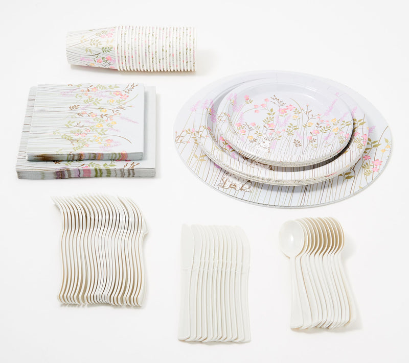 Designing Dining 168-Pc Disposable Celebration Dinnerware Set — View 10