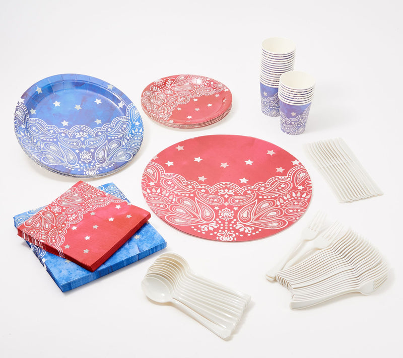 Designing Dining 168-Pc Disposable Celebration Dinnerware Set — View 9