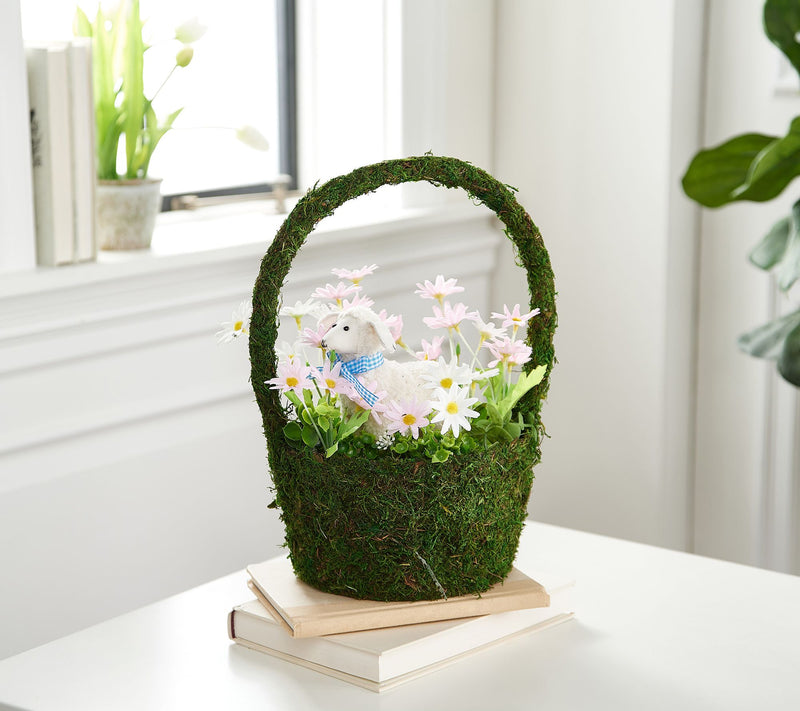 Moss Basket with Animal and Flowers by Valerie — View 2