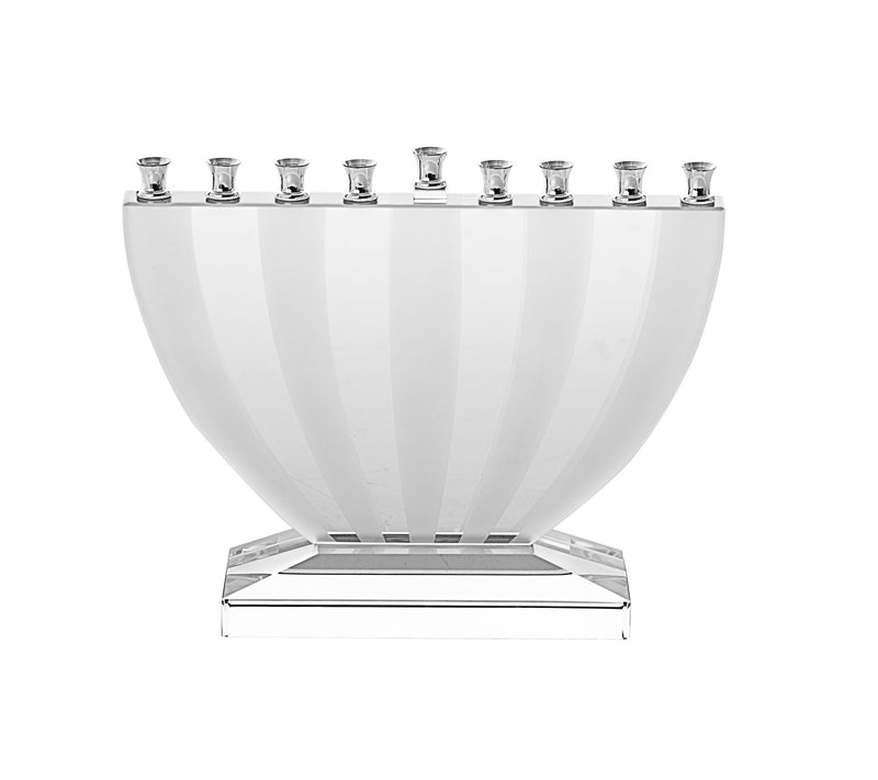 Copa Judaica Frosted Stripes Crystal Menorah — View 3