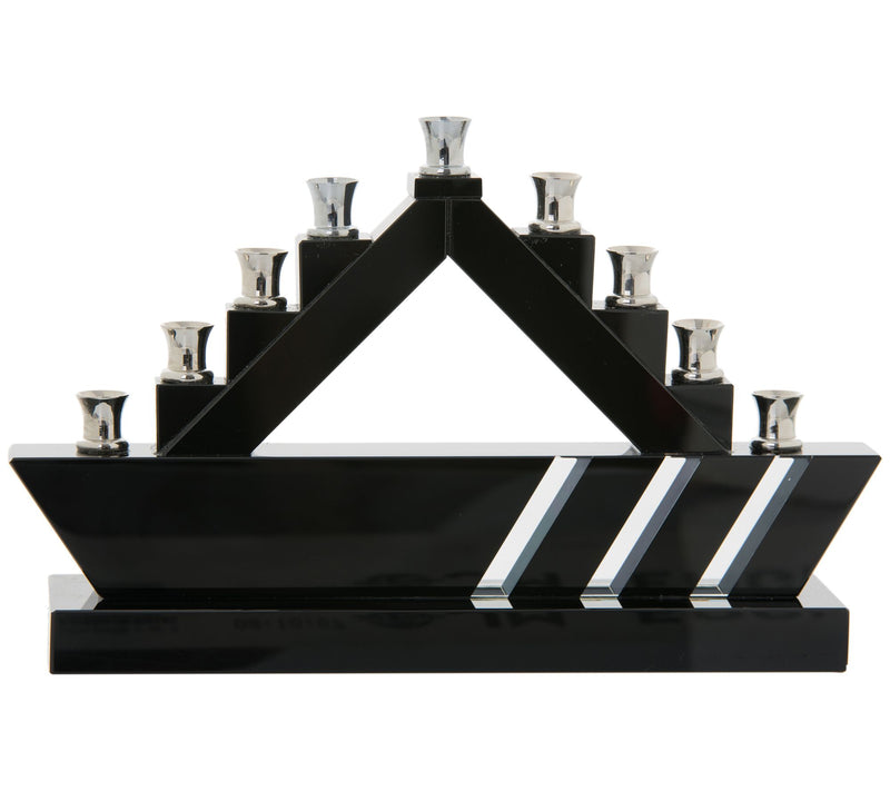 Copa Judaica Black Crystal Contemporary Menorah — View 3