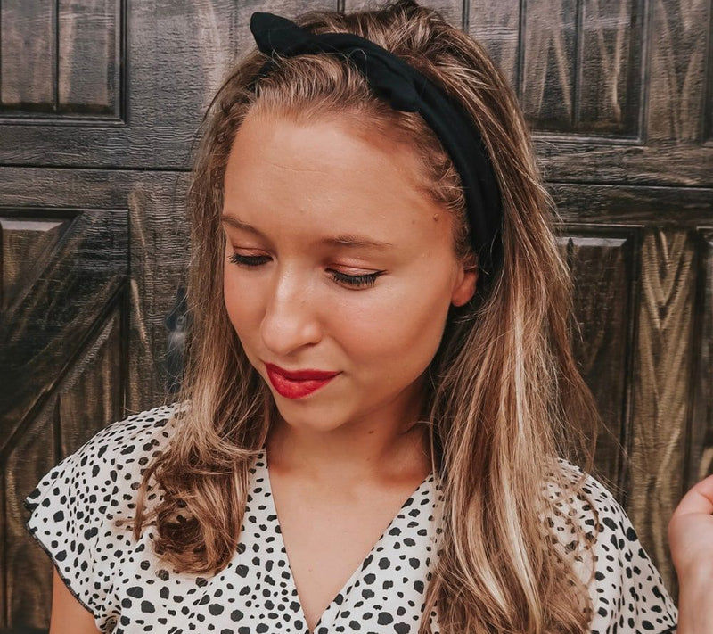 Headbands of Hope Jane Tube Turban and Black Knotted Headband — View 2