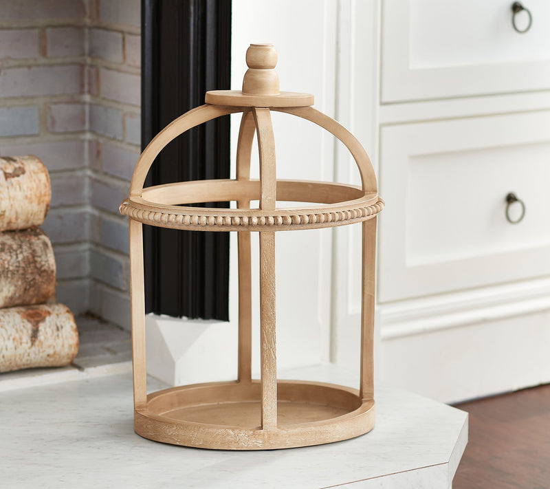 Oval Beaded Open Concept Lantern by Valerie — View 6