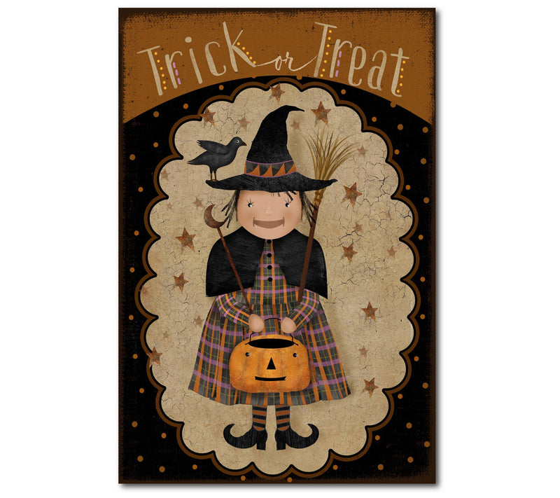Courtside Market Trick Or Treat Flag 12x18 Canv as Wall Art — View 3