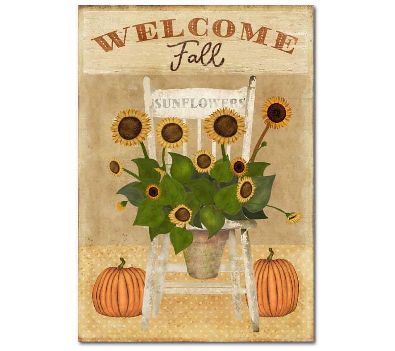 Courtside Market Fall Sunflower Chair 12x18 Canvas Wall Art — View 3