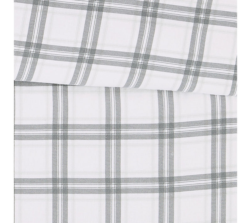 London Fog Grey Plaid Twin XL 2 Piece Flannel Comforter Set — View 4