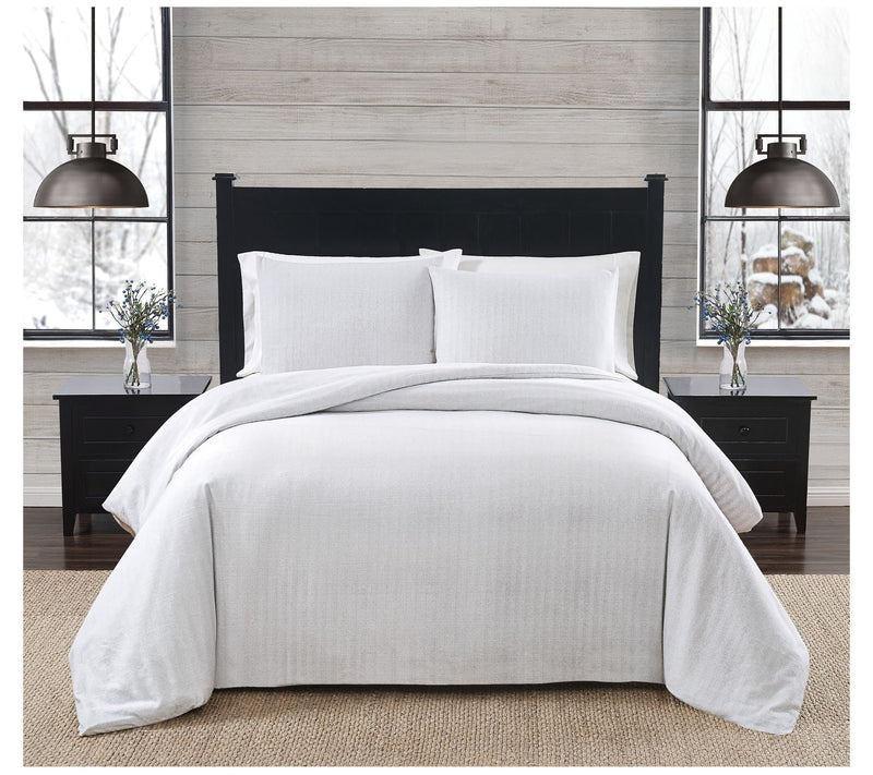 London Fog Herringbone Twin XL 2 Piece FlannelComforter Set — Main view