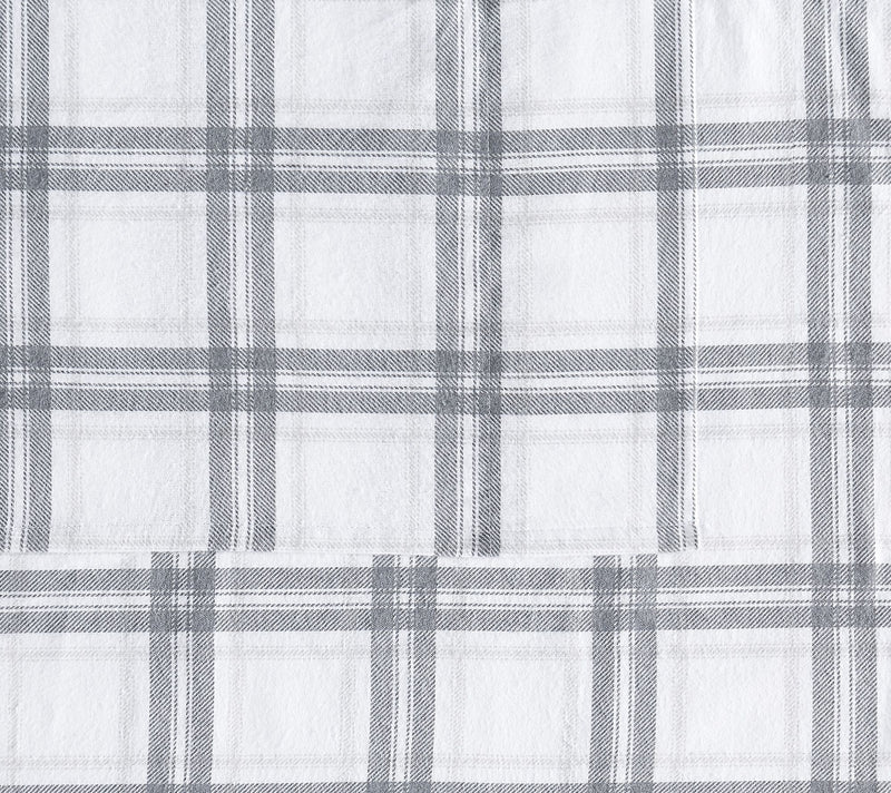 London Fog Grey Plaid Flannel 3 Piece Twin Sheet Set — View 3