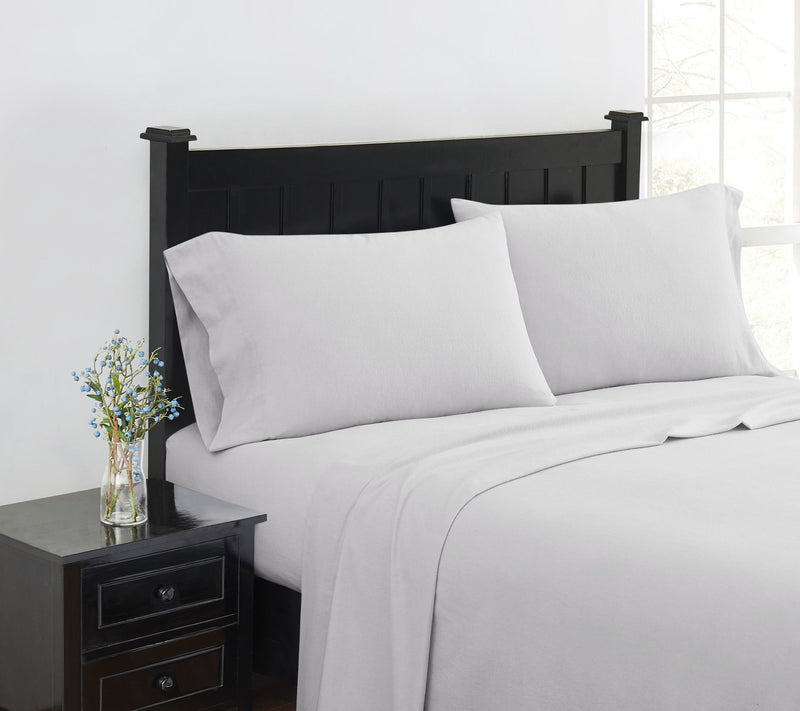 London Fog Solid Flannel 3 Piece Full Sheet Set — View 5
