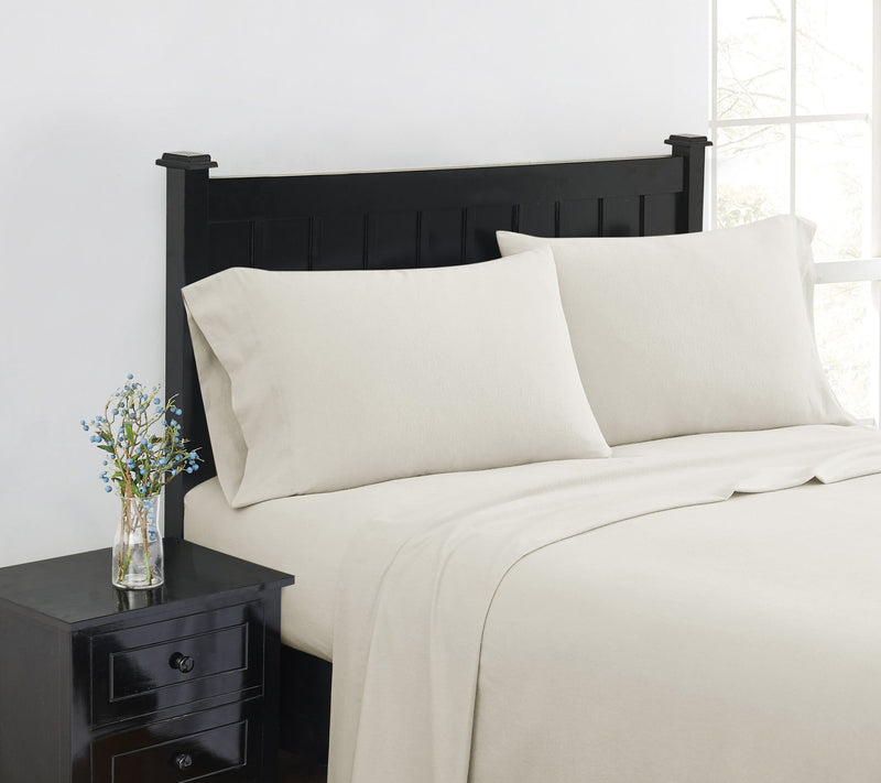 London Fog Solid Flannel 3 Piece Full Sheet Set — View 7