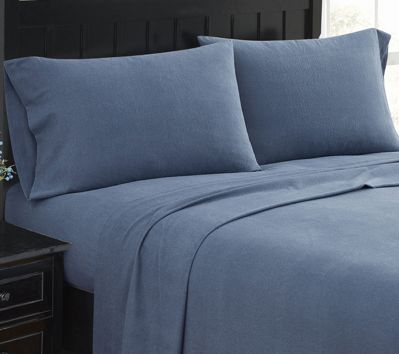London Fog Solid Flannel 3 Piece Full Sheet Set — View 8