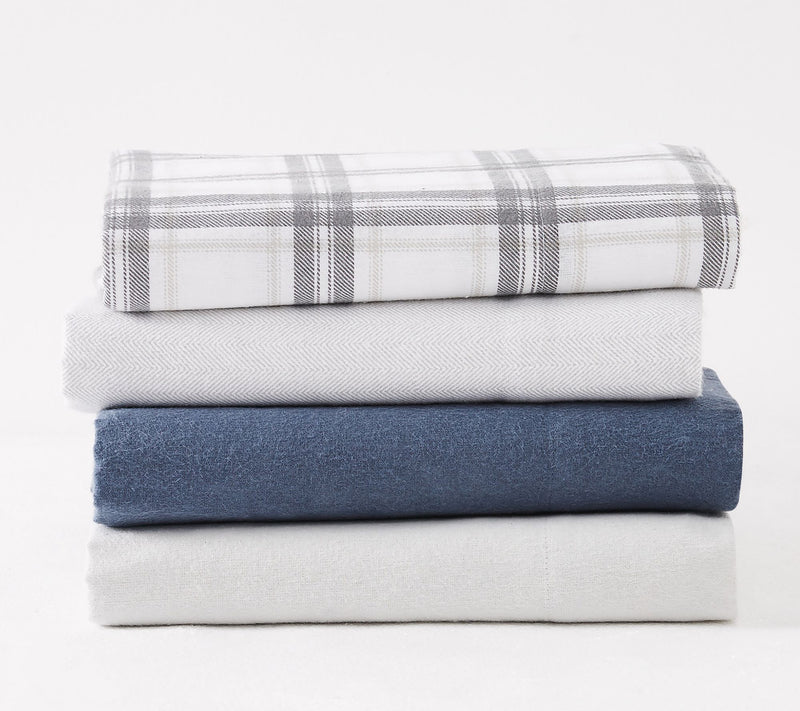 London Fog Solid Flannel 3 Piece Full Sheet Set — View 11
