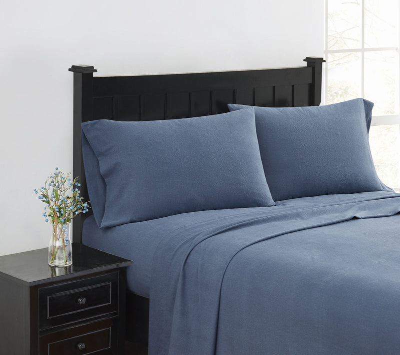 London Fog Solid Flannel 3 Piece Full Sheet Set — Main view