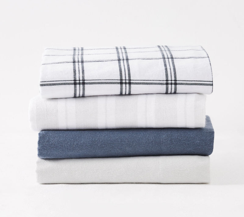 London Fog Herringbone Flannel 3 Piece Full Sheet Set — View 5