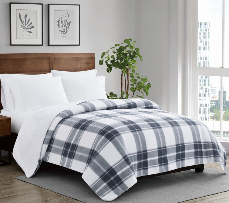 Cannon Cozy Teddy Plaid Twin/Twin XL Blanket — Main view