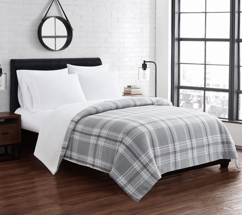 Cannon Cozy Teddy Plaid Twin/Twin XL Blanket — View 5