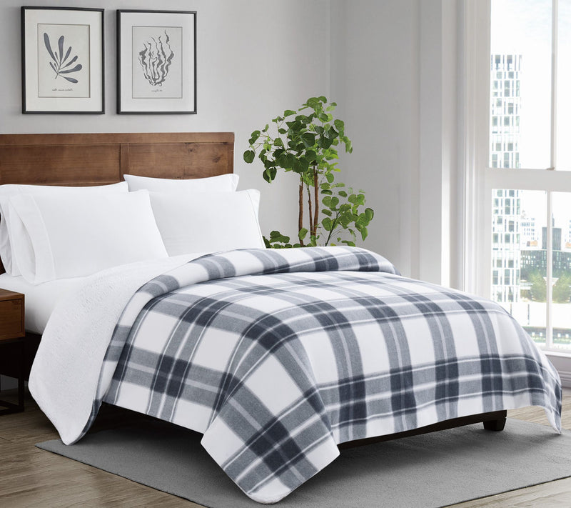 Cannon Cozy Teddy Plaid King Blanket — View 3