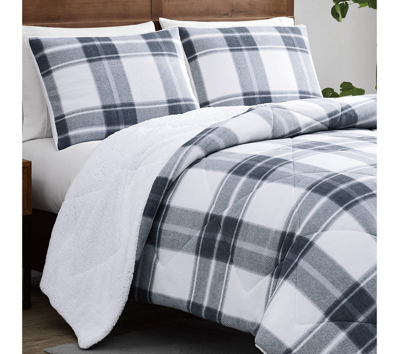 Cannon Cozy Teddy Plaid 2 Piece Twin/Twin XL Comforter Set — View 8