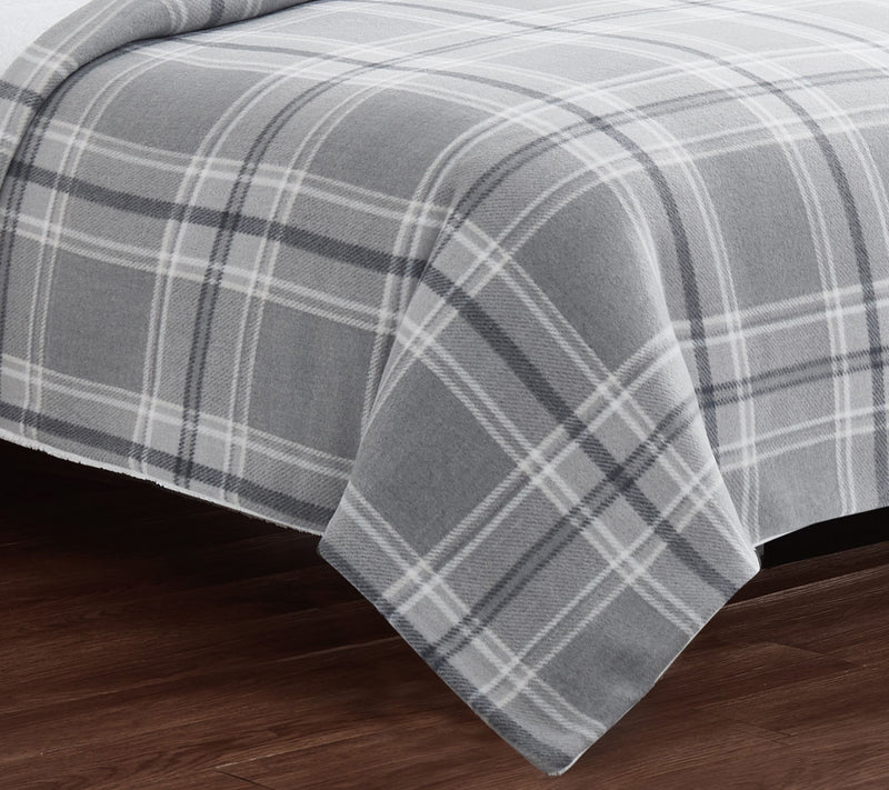 Cannon Cozy Teddy Plaid Full/Queen Blanket — View 6
