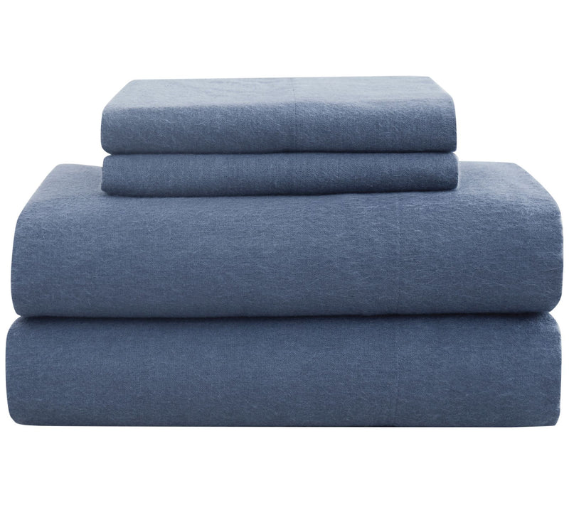 London Fog Solid Flannel Twin Sheet Set — View 9