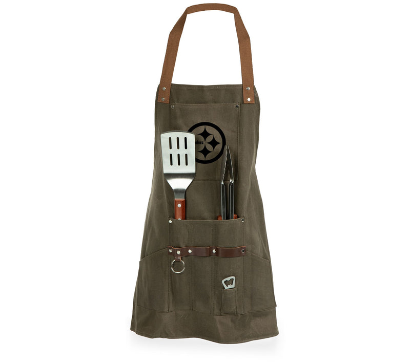 NFL BBQ Cotton Canvas Apron w/Pockets, Tools& Bottle Opener — View 57