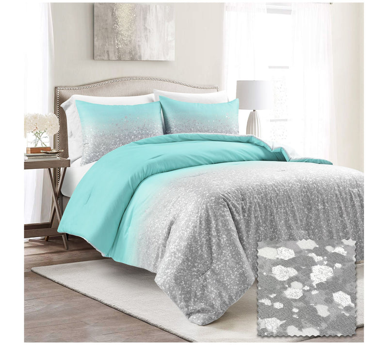 Lush Home Glitter Ombre Metallic Print FULL/QN CF Set — Main view