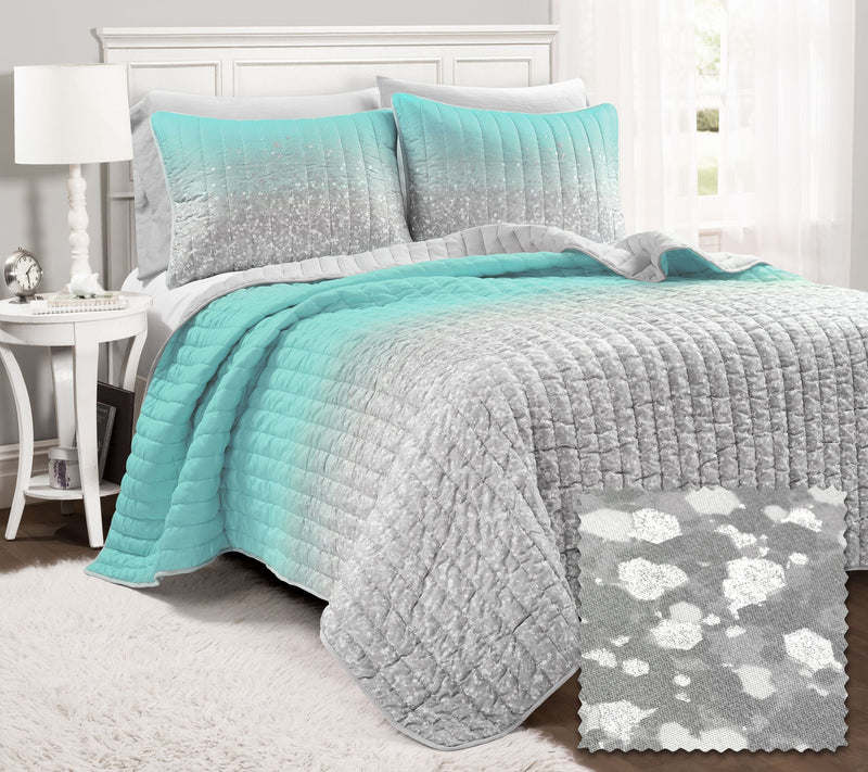 Lush Home Glitter Ombre Metallic Print FULL/QNQuilt — Main view