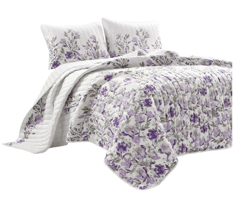 Lush Decor Tanisha Reversible Quilt, 3 PC, FL/QN — View 6