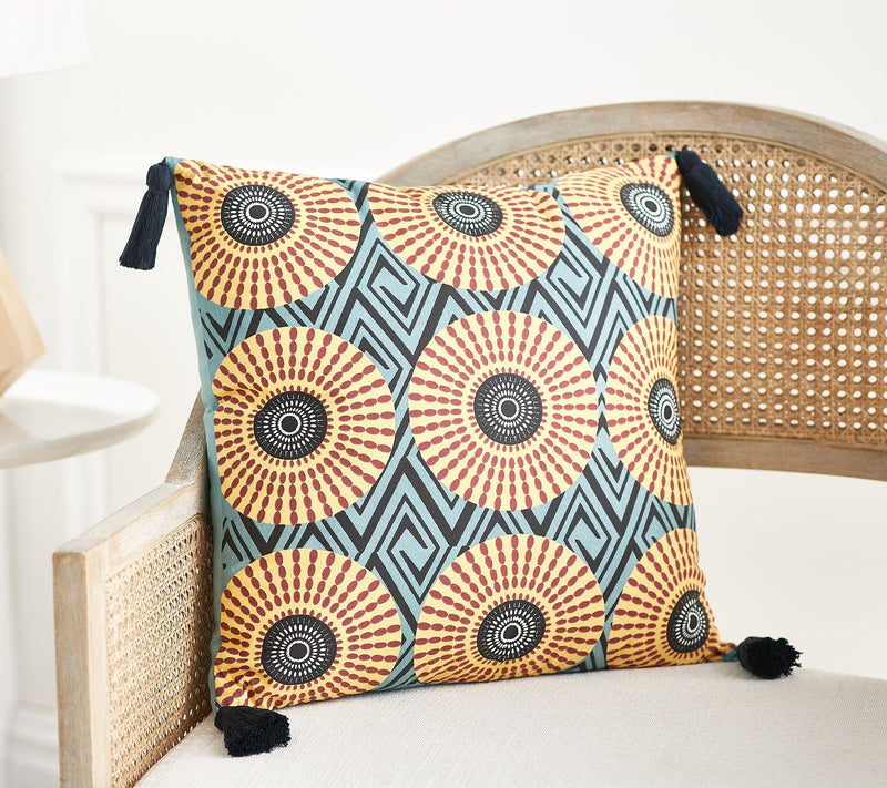 Home Reflections Cotton Poplin Dec Pillow w/ Tassels — Main view