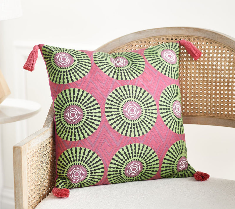 Home Reflections Cotton Poplin Dec Pillow w/ Tassels — View 3